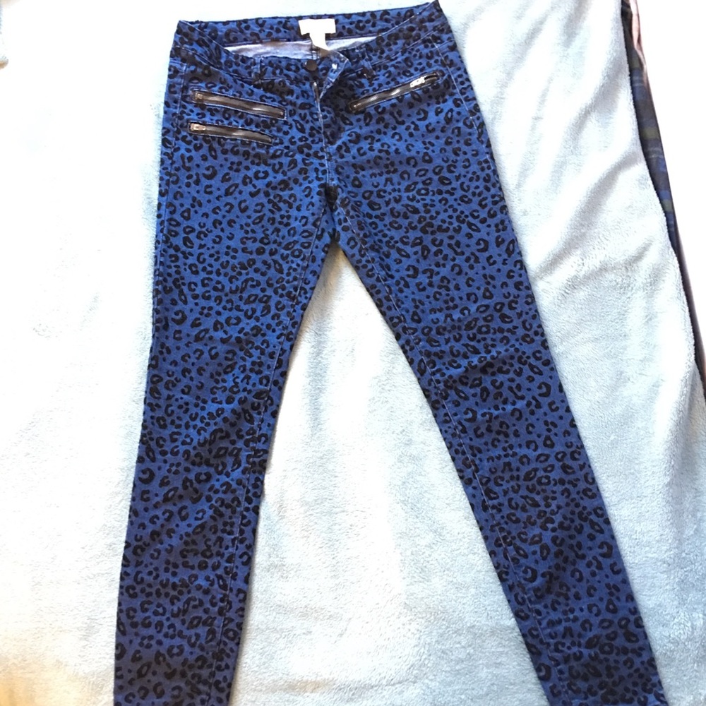 Velvet Blue Leopard Jeans